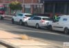 Vehículos implicados en un accidente de tráfico en la Avenida de Quel de Arnedo