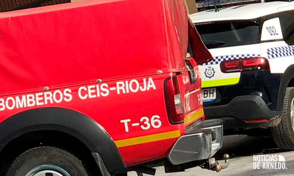 Bomberos del CEIS Rioja y la Policía Local de Arnedo