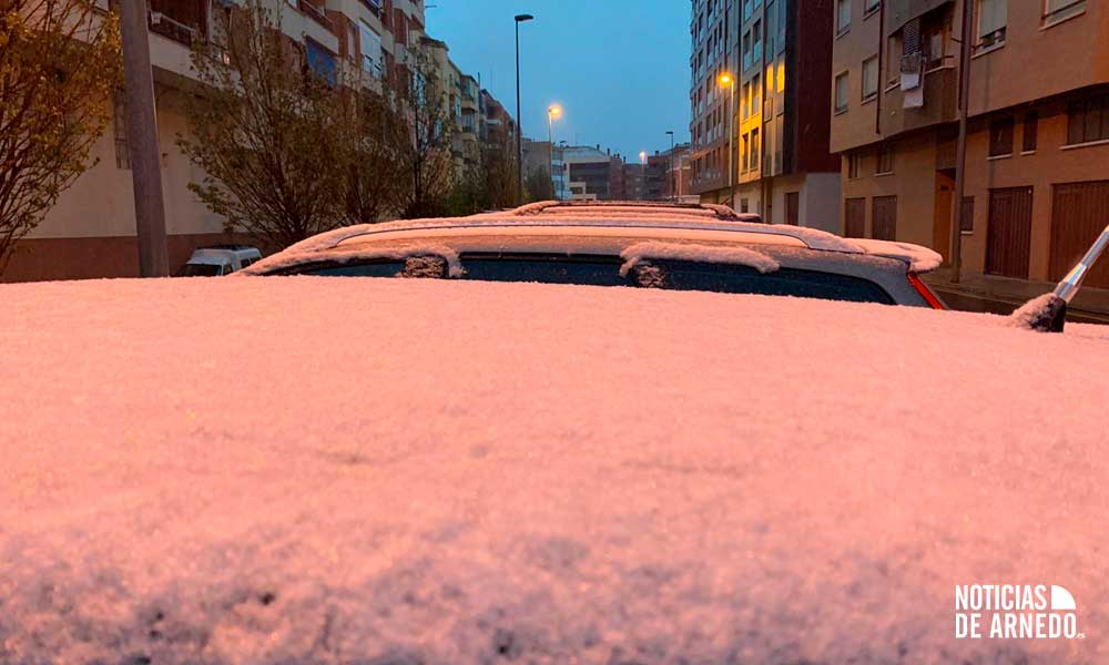 Nieve sobre Arnedo en marzo de 2020 | Imagen: A.Y.
