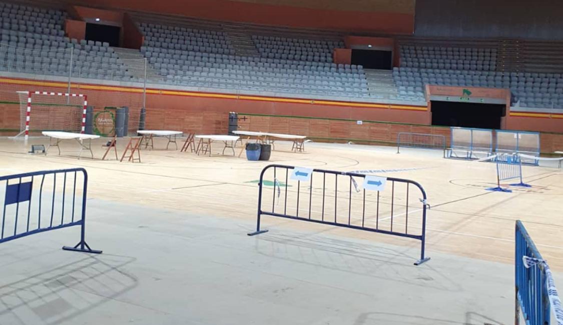 Dispositivo en el interior del Arnedo Arena para el cribado masivo de antígenos