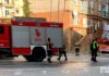 Bomberos del CEIS Rioja en el incendio de Plaza San Vicente de Arnedo