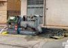 Contenedores calcinados en calle Pío XII de Arnedo