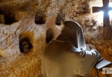 Uno de los puntos singulares de las Cuevas de los Cien Pilares de Arnedo
