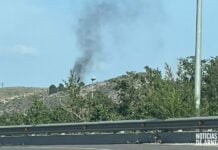 Primeros instantes del incendio de Quel visible desde Arnedo