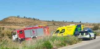 Una familia de Arnedo, entre los siete heridos de un accidente de tráfico en Autol Servicios de Emergencia trabajando en el PK 37 de la LR-115 de Autol